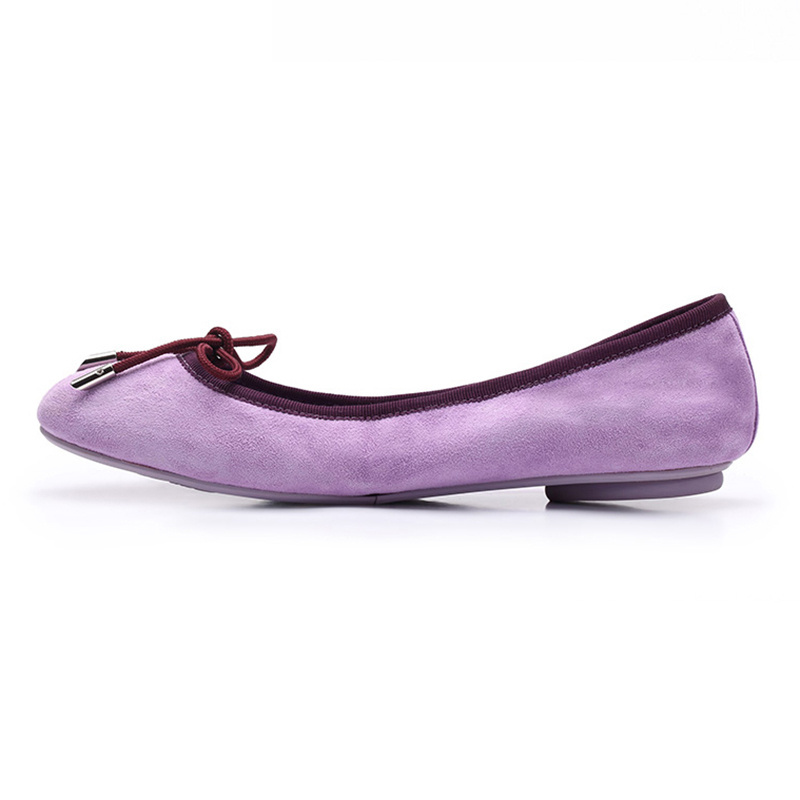 Private Label Round Toe Outdoor Slip On Foldable Shoes Women Ballerina Flats