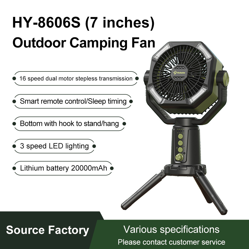 Hot Portable Led Camping Lantern Fan  Portable Outdoor Camping Fan for Tent with LED Light USB Rechargeable