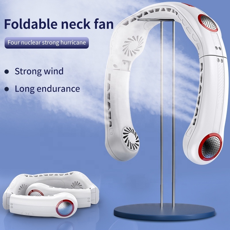 Hanging Neck Fan Usb Portable Cooling Fan Neckband Rechargeable 4000mAh Leafless Small Sports Fan