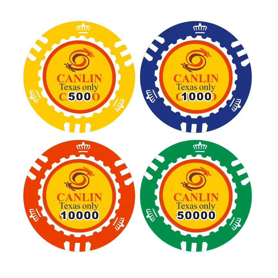 Poker Plastic Chips Casino High Quality Printed Logo Customized Poker Chips