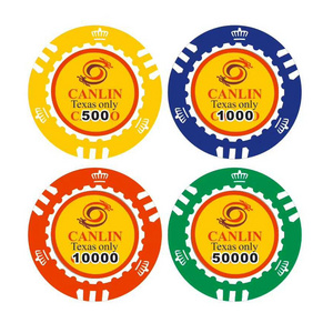 Poker Plastic Chips Casino High Quality Printed Logo Customized Poker Chips