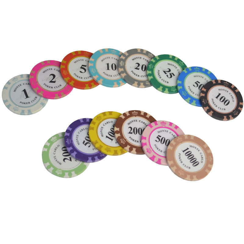 Hot Selling Poker Gambling Round Chips Sticker Roulette Casino Clay Poker Chips