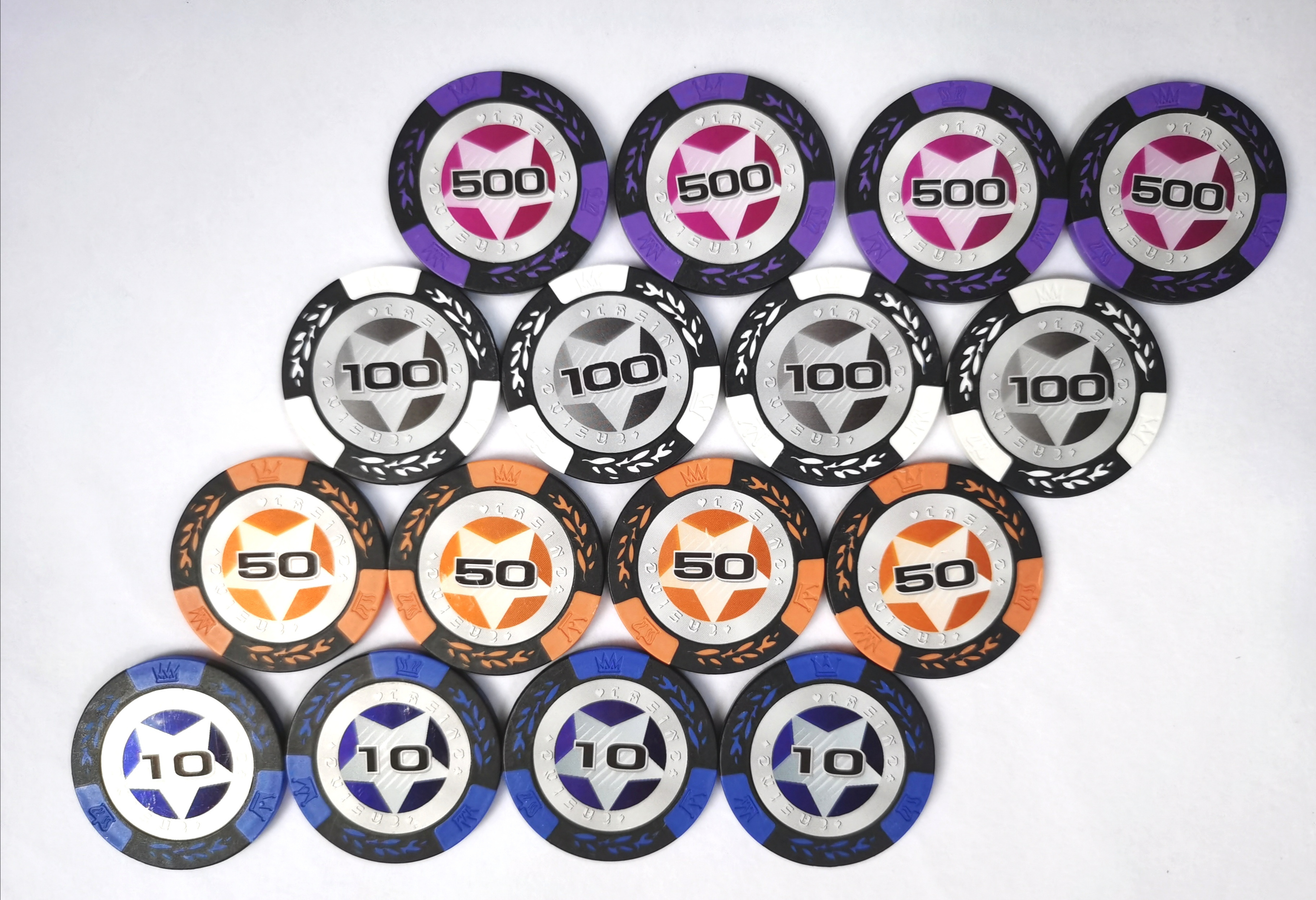 Hot Selling Poker Gambling Round Chips Sticker Roulette Casino Clay Poker Chips