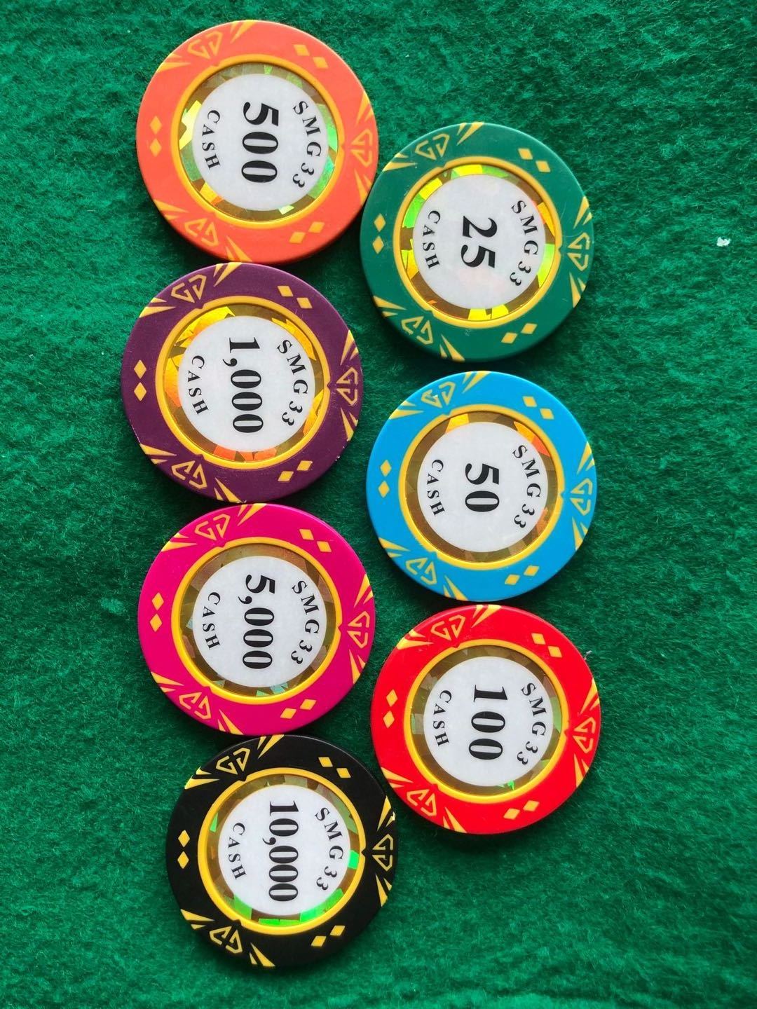 Hot Selling Poker Gambling Round Chips Sticker Roulette Casino Clay Poker Chips