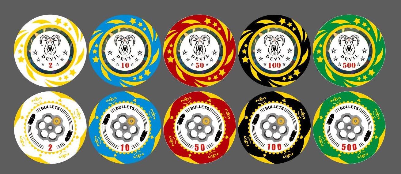 Hot Selling Poker Gambling Round Chips Sticker Roulette Casino Clay Poker Chips