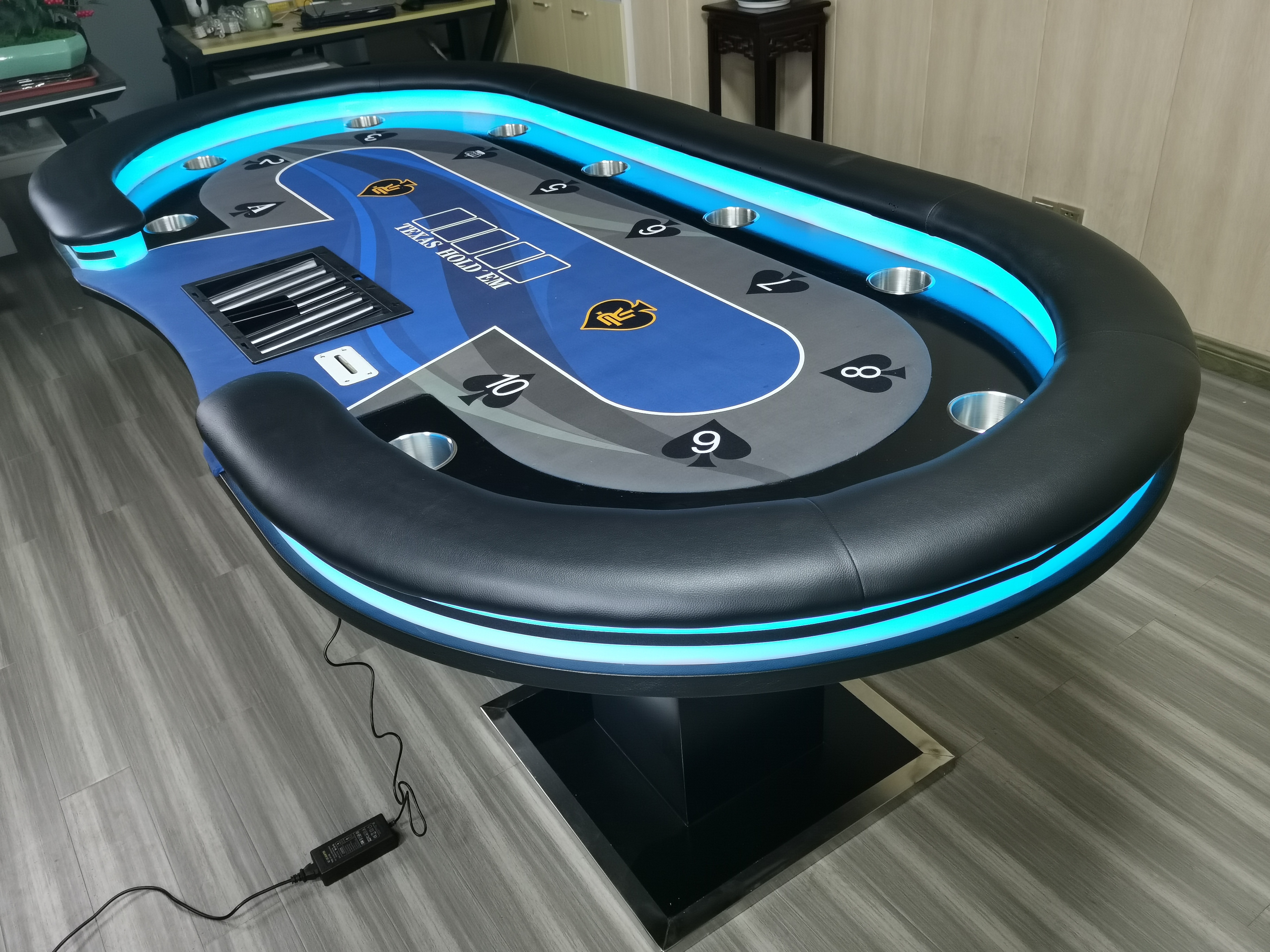 Texas table Casino Poker Table Gambling Table for 10 players with LED