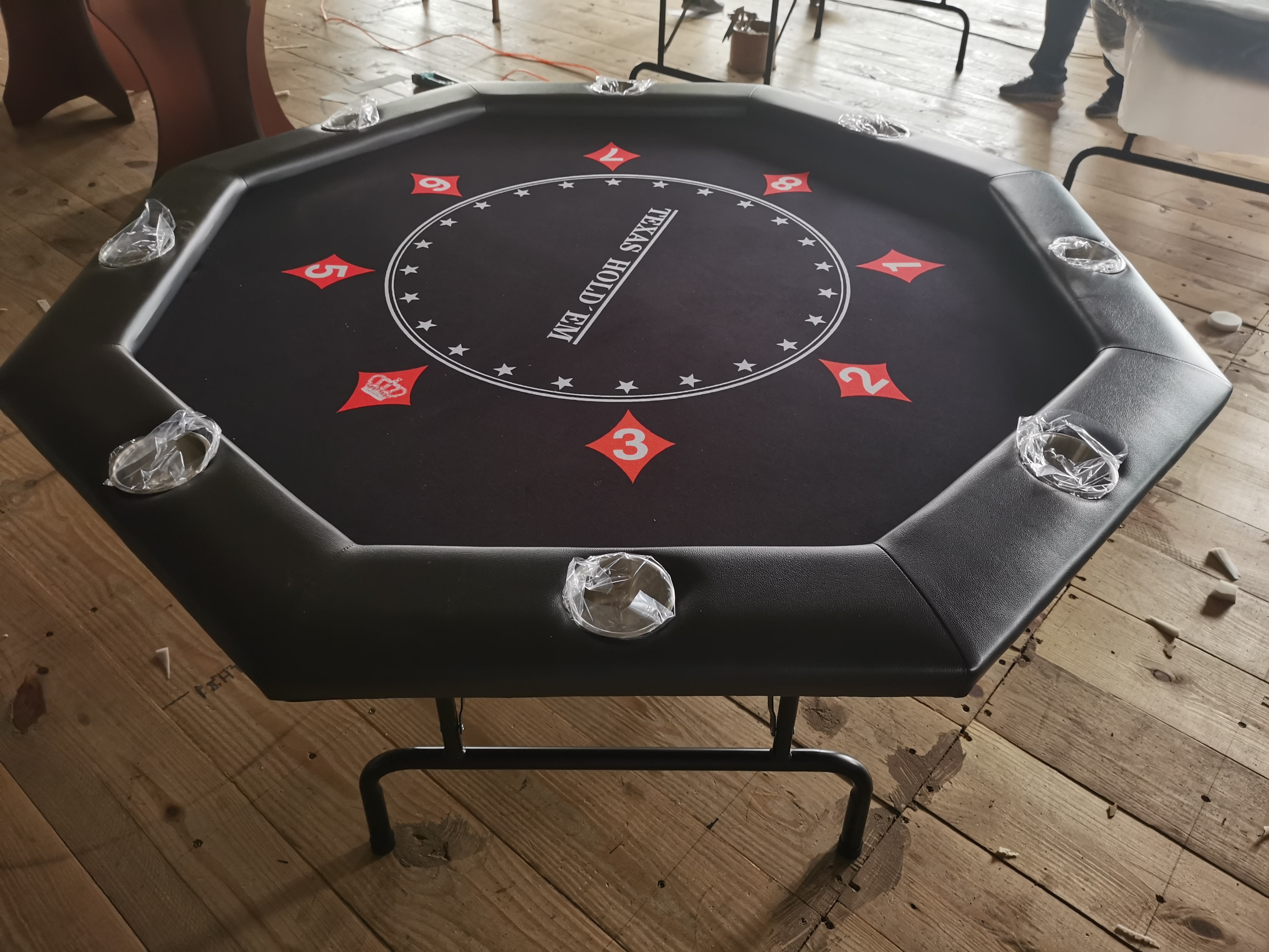 Octagon Poker Table Folding Casino Table 8 person gambling portable gaming table