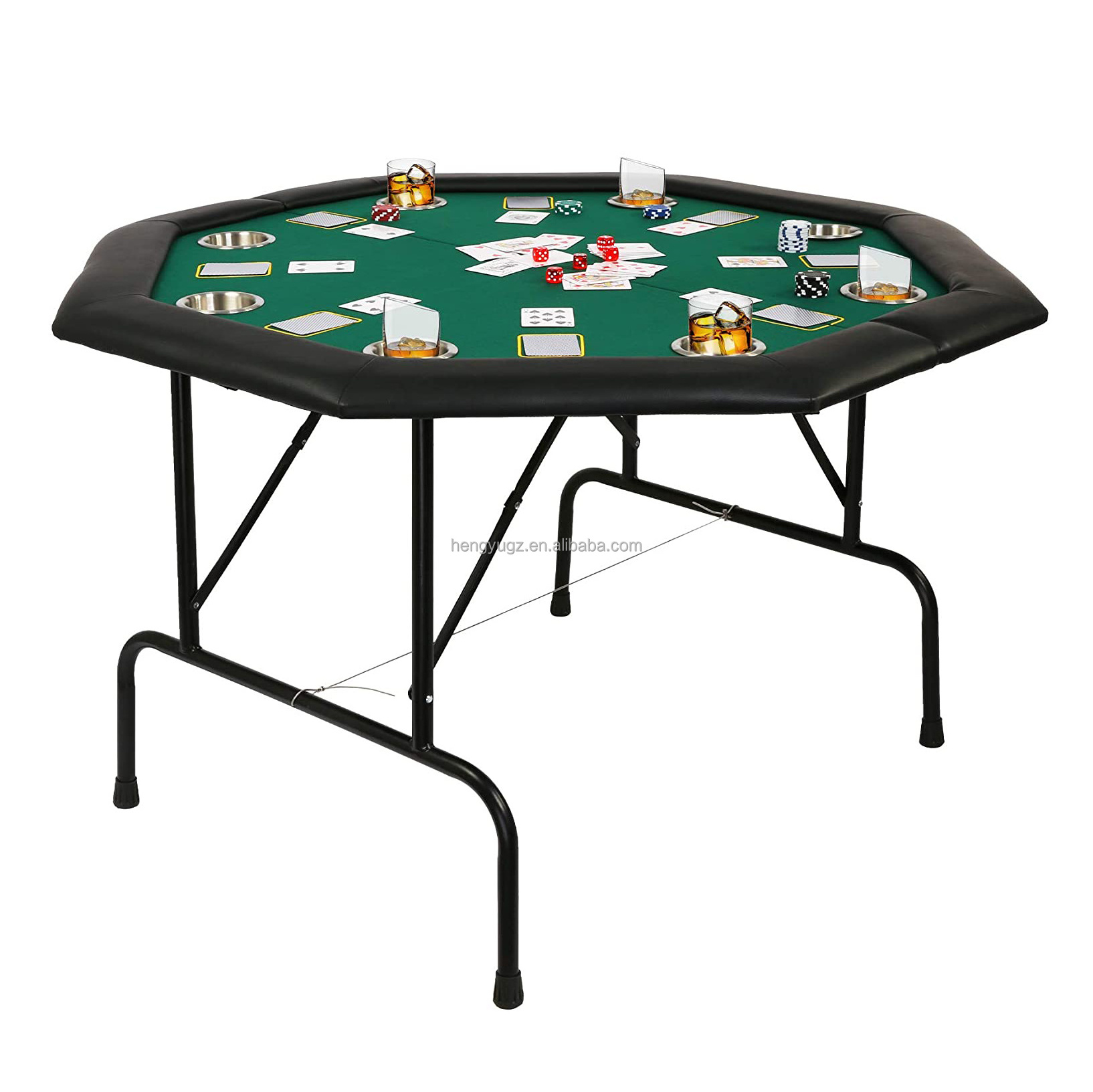 Octagon Poker Table Folding Casino Table 8 person gambling portable gaming table