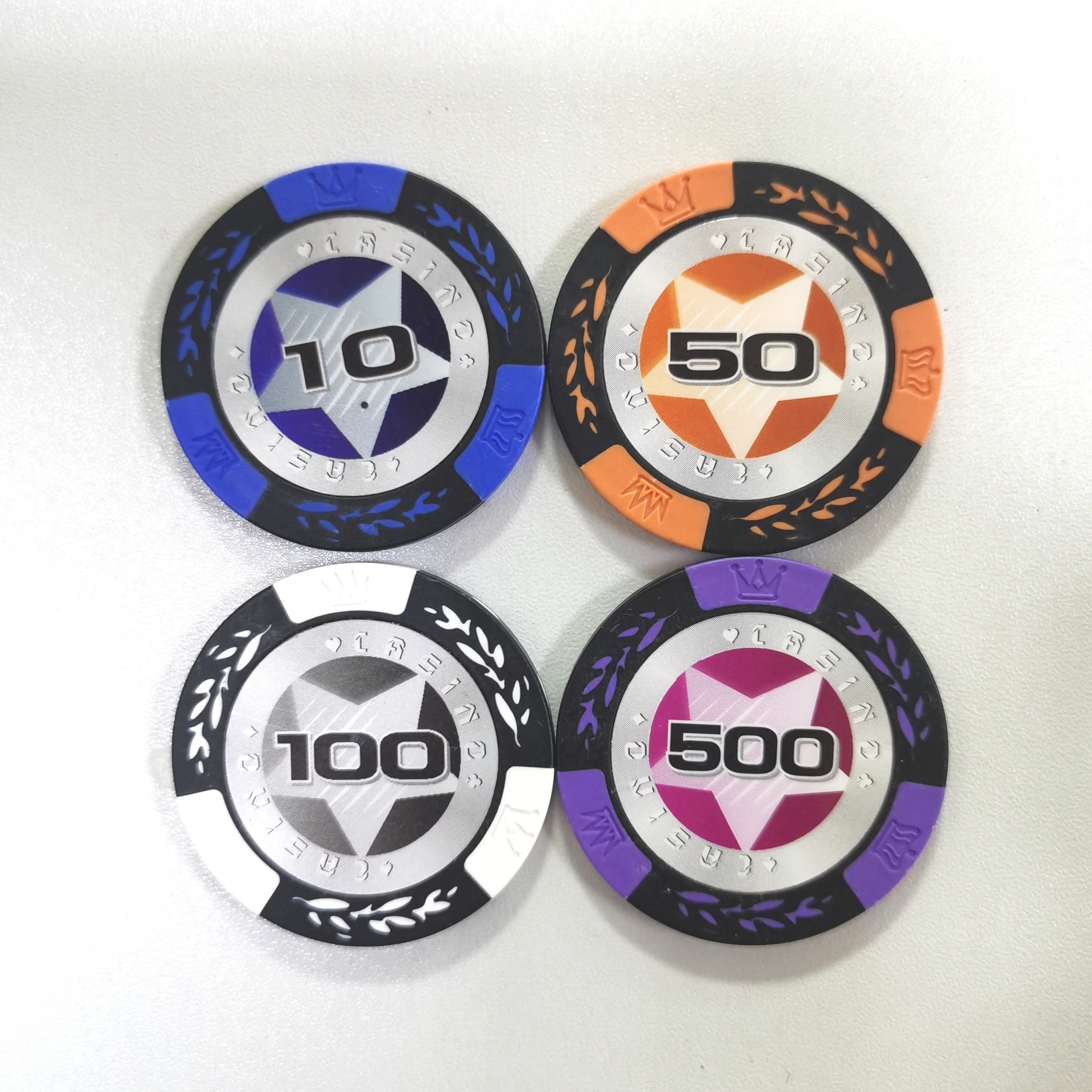 High Quality Poker Chips Custom Sticker Round Plastic Clay Poker Chips