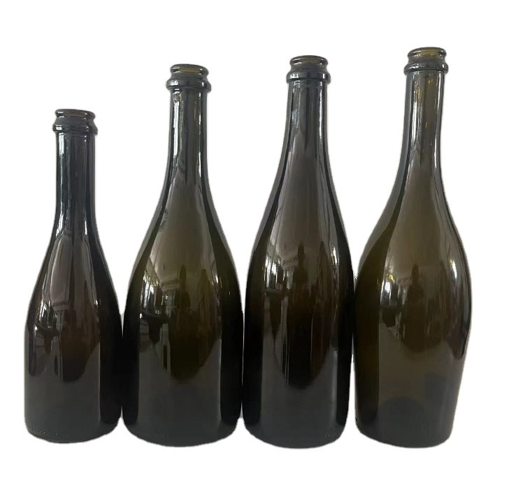 custom empty mini small 375 ml 750 ml burgundy screw sealing cheap champagne wine glass bottles