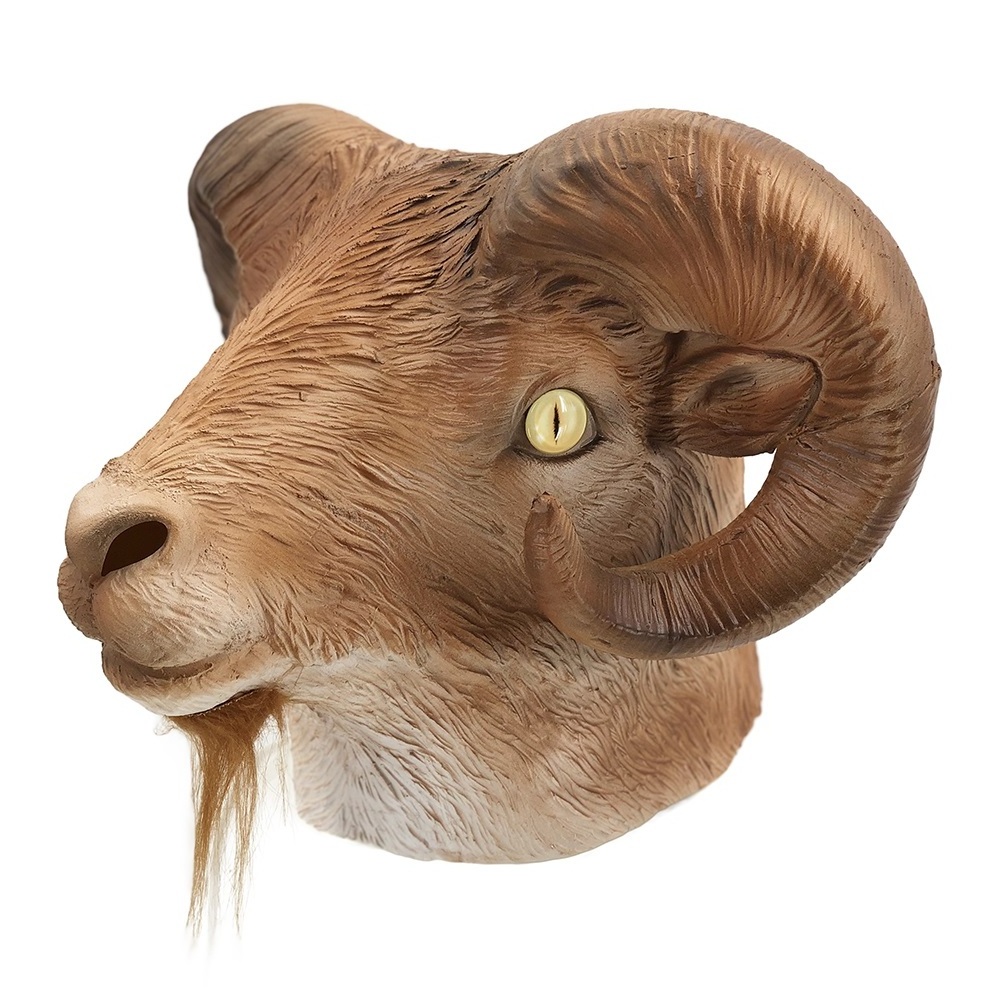 Realistic Sheep  Head Mask Halloween Goat Costume Latex Rubber Ram Mask Antelope Mask