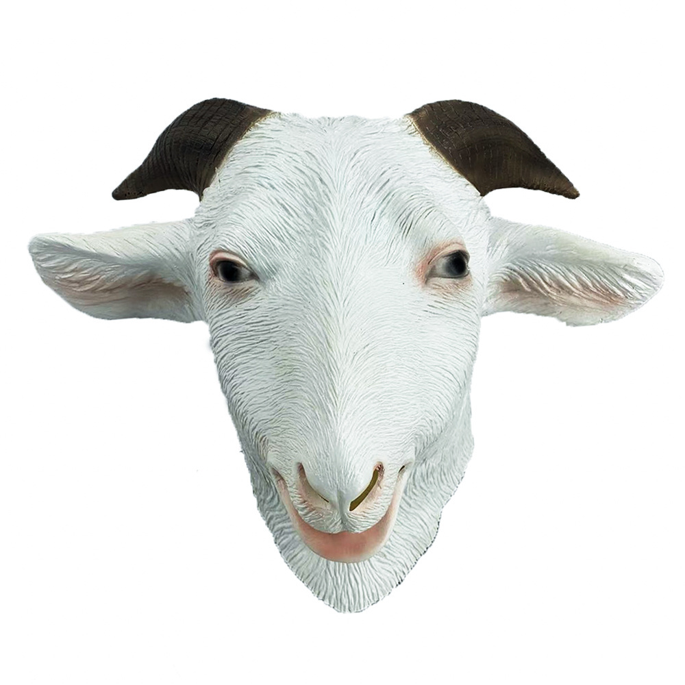 Goat Antelope Animal Head Mask Latex Sheep Farmyard Full Overhead Mask Rubber Halloween Party Costumes