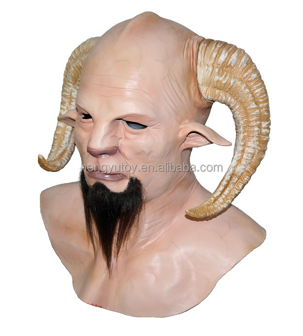 Realistic Goat Devil Demon Horned Beast Adult Latex Krampus Mask