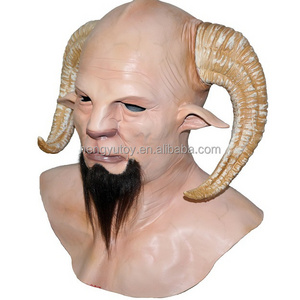 Realistic Goat Devil Demon Horned Beast Adult Latex Krampus Mask