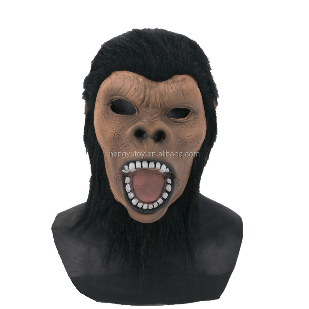 Realistic Latex Monkey Gorilla Mask Animal Ape Costume for Christmas Party Halloween