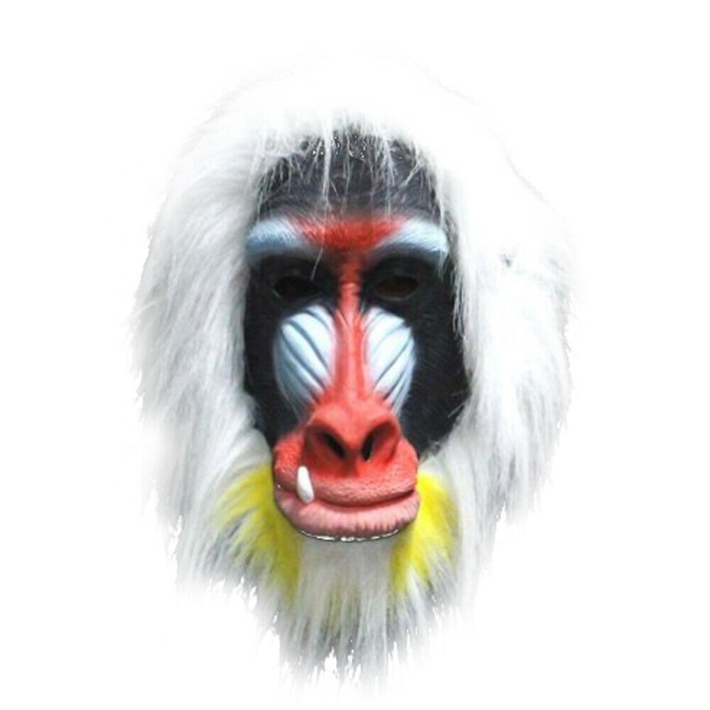 Animal Baboon Head Mask,Jungle Chimp Monkey Gorilla Mask Latex Costume Party