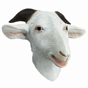 Goat Antelope Animal Head Mask Latex Sheep Farmyard Full Overhead Mask Rubber Halloween Party Costumes