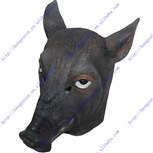 Latex Animal Head Mask-Wild Boar Pig Head