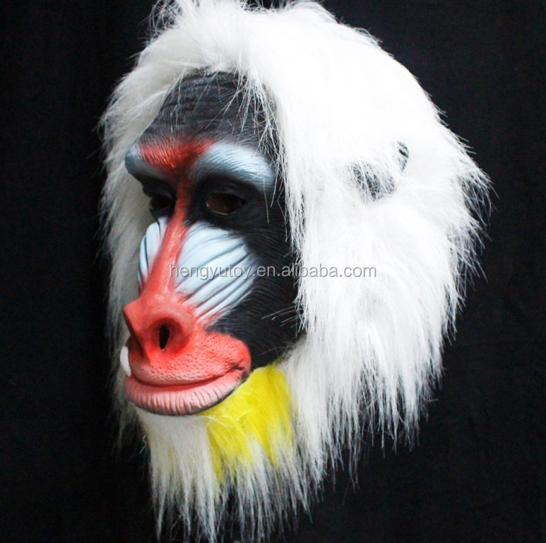 Realistic Baboon Monkey Gorilla Mask Adult Size Full Face Animal Mask for Party