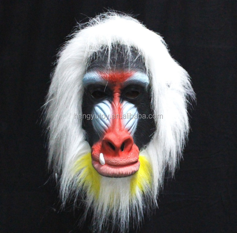 Realistic Baboon Monkey Gorilla Mask Adult Size Full Face Animal Mask for Party