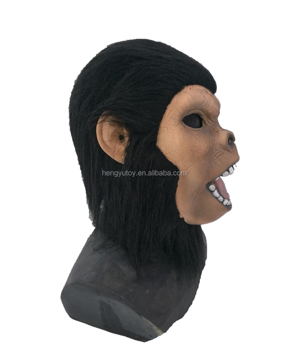 Realistic Latex Monkey Gorilla Mask Animal Ape Costume for Christmas Party Halloween