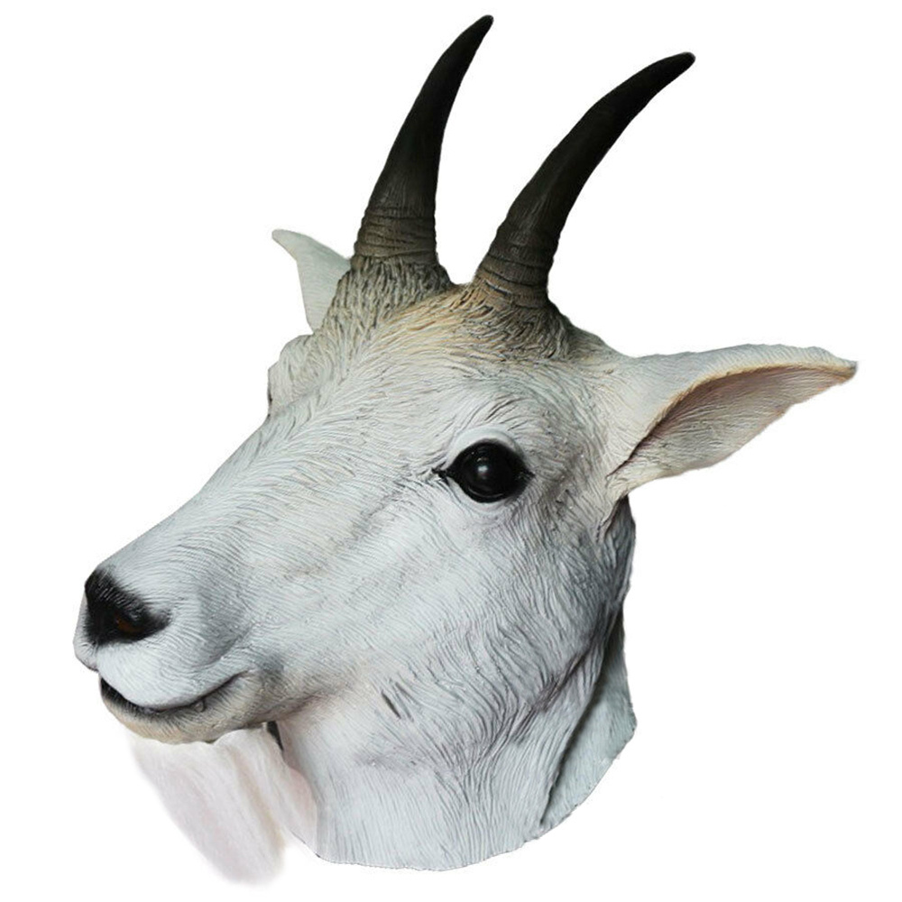 Goat Antelope Animal Head Mask Latex Sheep Farmyard Full Overhead Mask Rubber Halloween Party Costumes