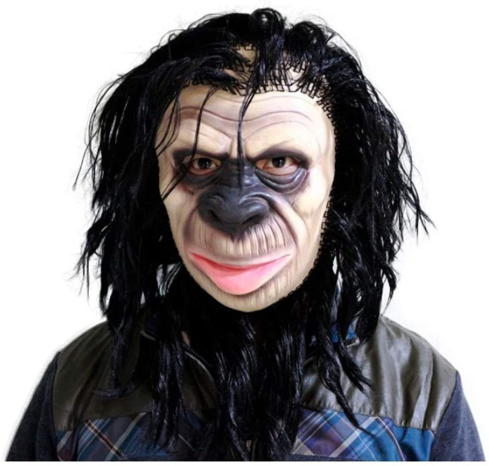 Animal Chimp Head Latex Mask Full Head Gorilla Monkey Ape Rubber Mask Halloween Costume Cosplay Party for Adults