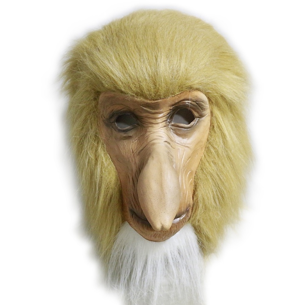 Popular Clever & Funny Halloween Costumes Latex Proboscis Monkey Head Mask for Carnival Festival