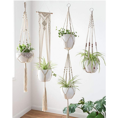 decorative wall art hanger home decor Boho Wall Hanging Planter Modern Indoor Home Decor Macrame Plant Hanger