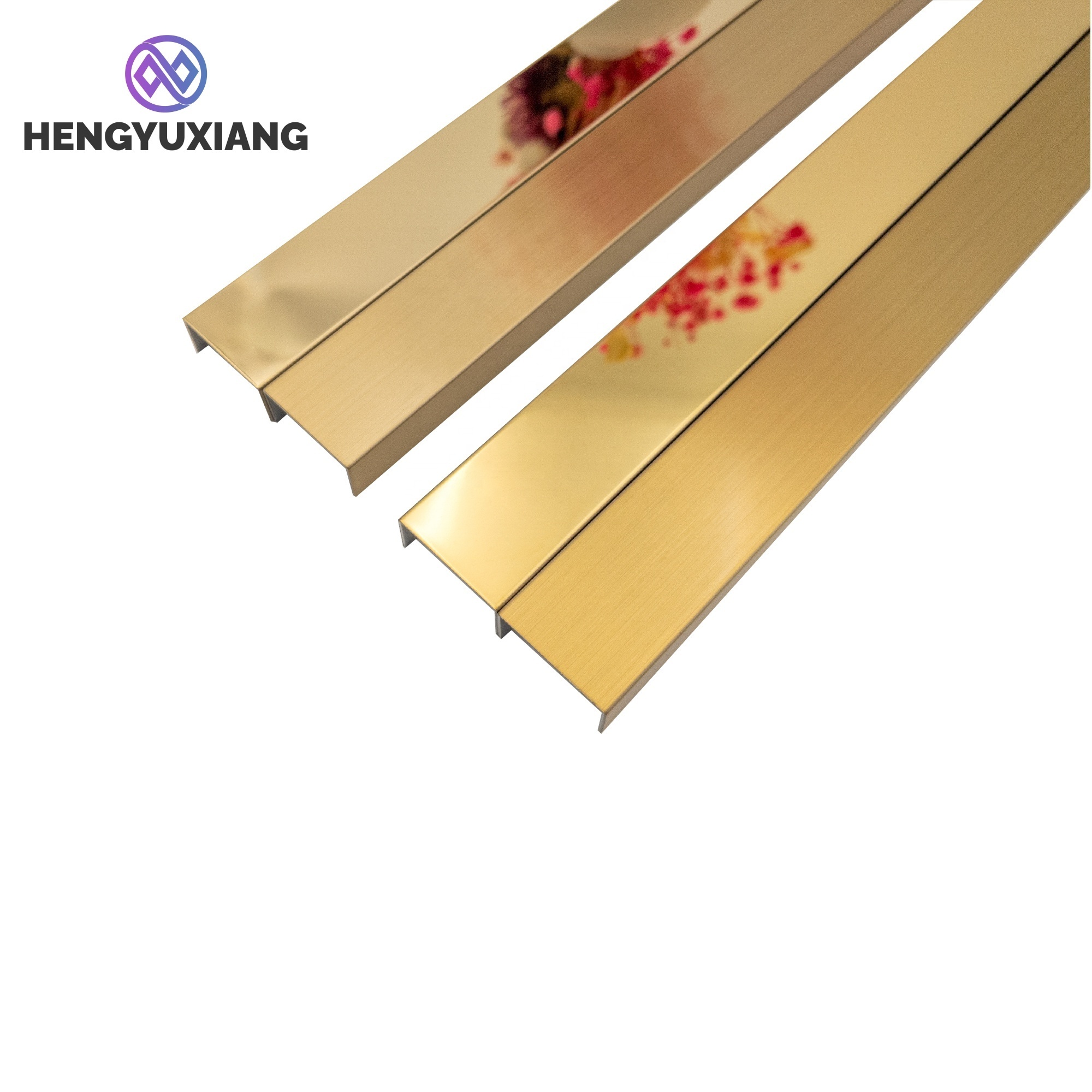 Foshan Factory Gold Stainless Steel U Shape Tile Trim For Wall Floor Furniture Decoration