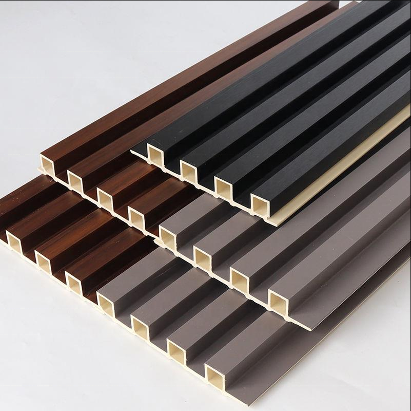 Crack Resistance TV Grille Background Home Decor WPC PVC Wood Plastic Composite Wpc Wall Boards fluted panel Wall Panel