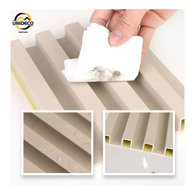 Fluted Wall Panel White Pvc Waterproof Wall Slat Panel Solid Wood Interior Decorative Wood Panels