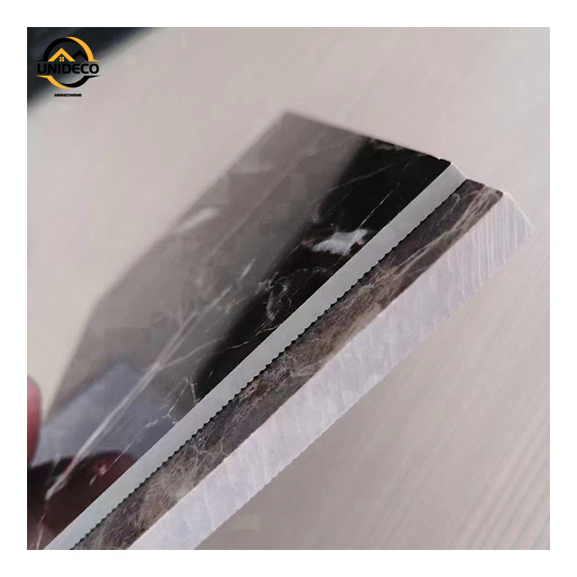 Modern Style PVC Board + Hot Stamp Foil + Uv-coating + PE Protection Waterproof Marble Design Wall Decor PVC Sheet Mouldings 95%