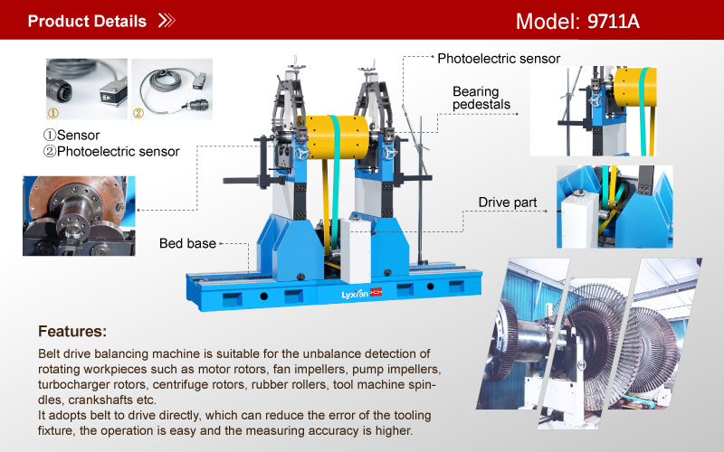 Horizontal speed balancing machine Crankshaft belt drive balancing machine