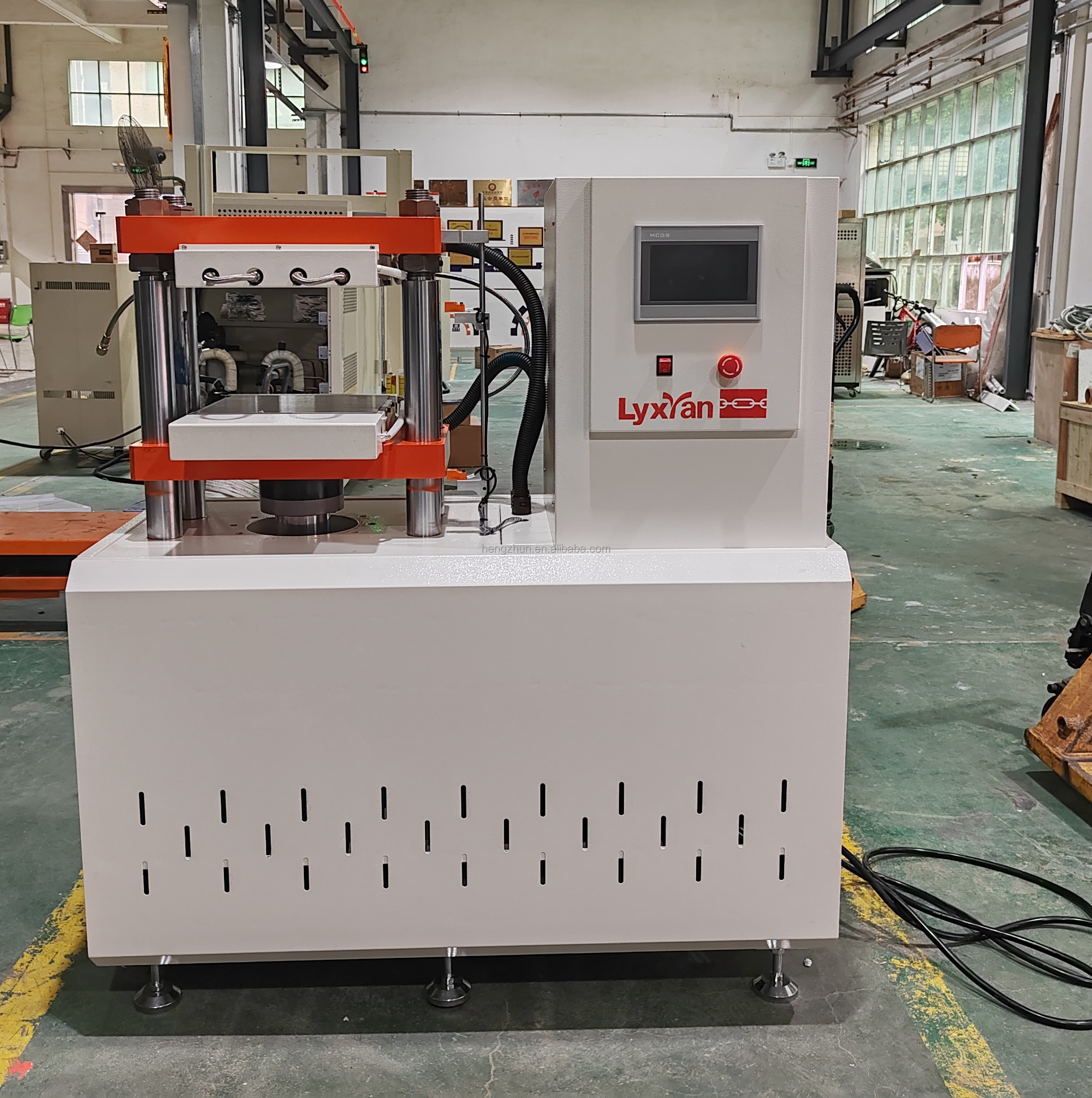 Hydraulic flat plate press vulcanizer 80T Capacity Rubber Sheet Vulcanizing Machine