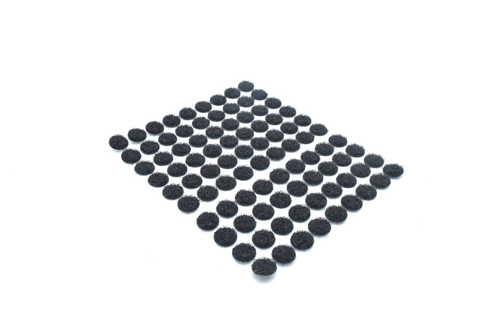 Double Side Waterproof Nylon Coin 1inch sew 25mm circle dot white black Interlock round Fasten self adhesive hook and loop tape