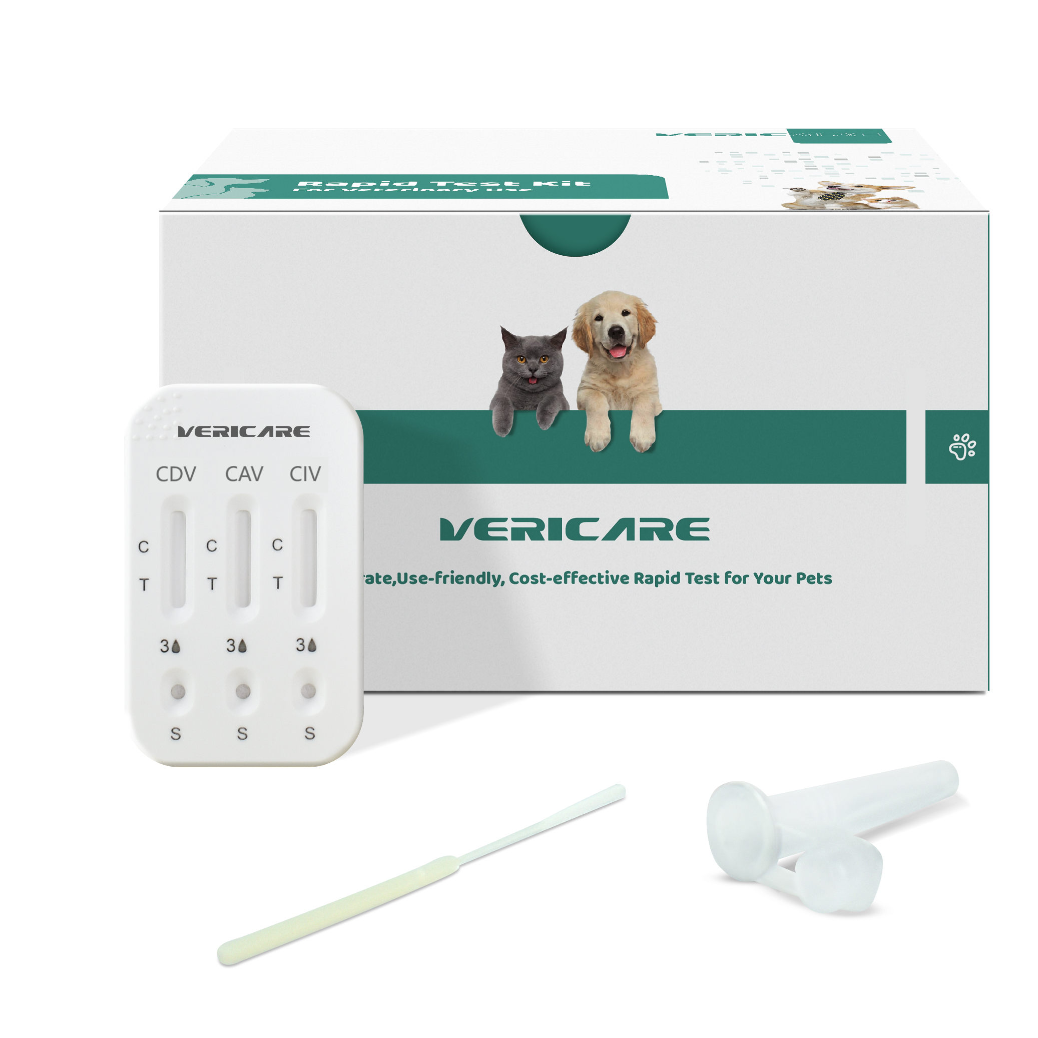 High Accuracy  Canine Distemper+Adenovirus+Influenza Virus Combo Rapid Test Kit (CDV-CAV-CIV) Ag Combo Test for Veterinary Use