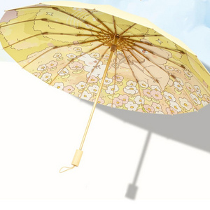 Sun Umbrella large   UV protection folding umbrella for Sunny and rainy day 16K  beach parasol umbrellas for travel