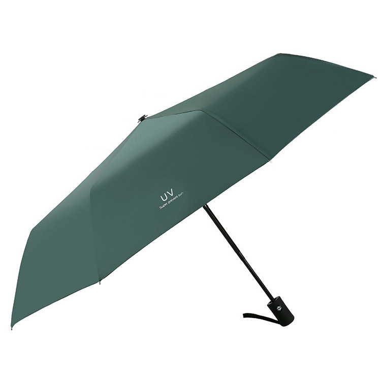 black coating UV umbrella for sunny and rainy day automatic three folding umbrella