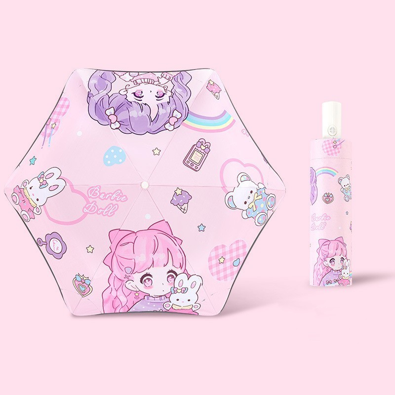 lovely cat cartoon umbrella automatic open sunny and rainy day umbrella for girl for child and travel