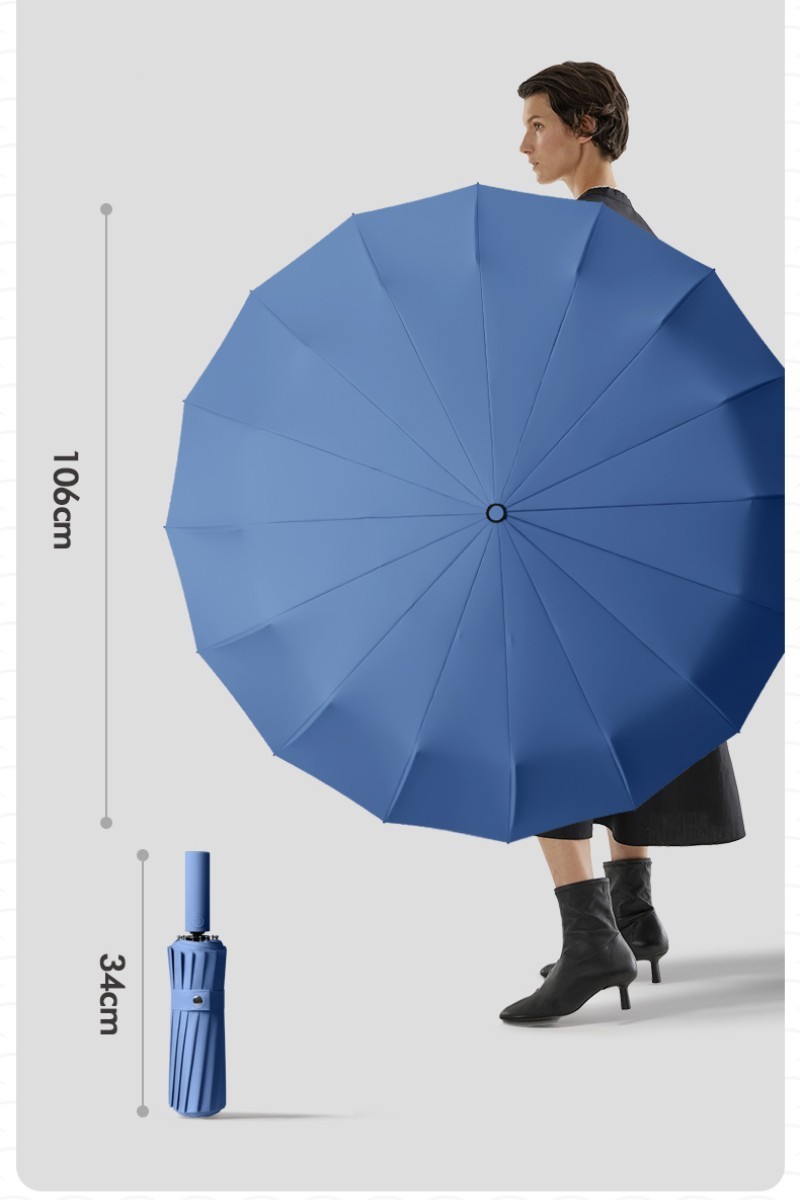 Customized Logo 16K Automatic Open Iridescence Umbrella Golf Windproof Parasol  automatic Umbrella for adult