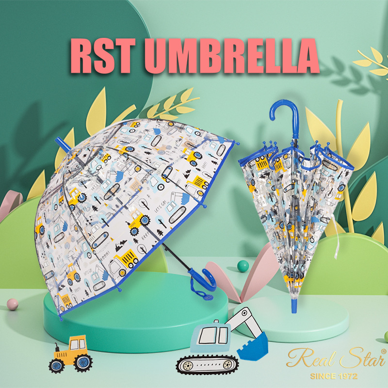 Children Umbrella i Kids Clear Bubble Umbrella Transparent Dome See Through Child Umbrellas for Rain Boys Girls with Pinch-Proof