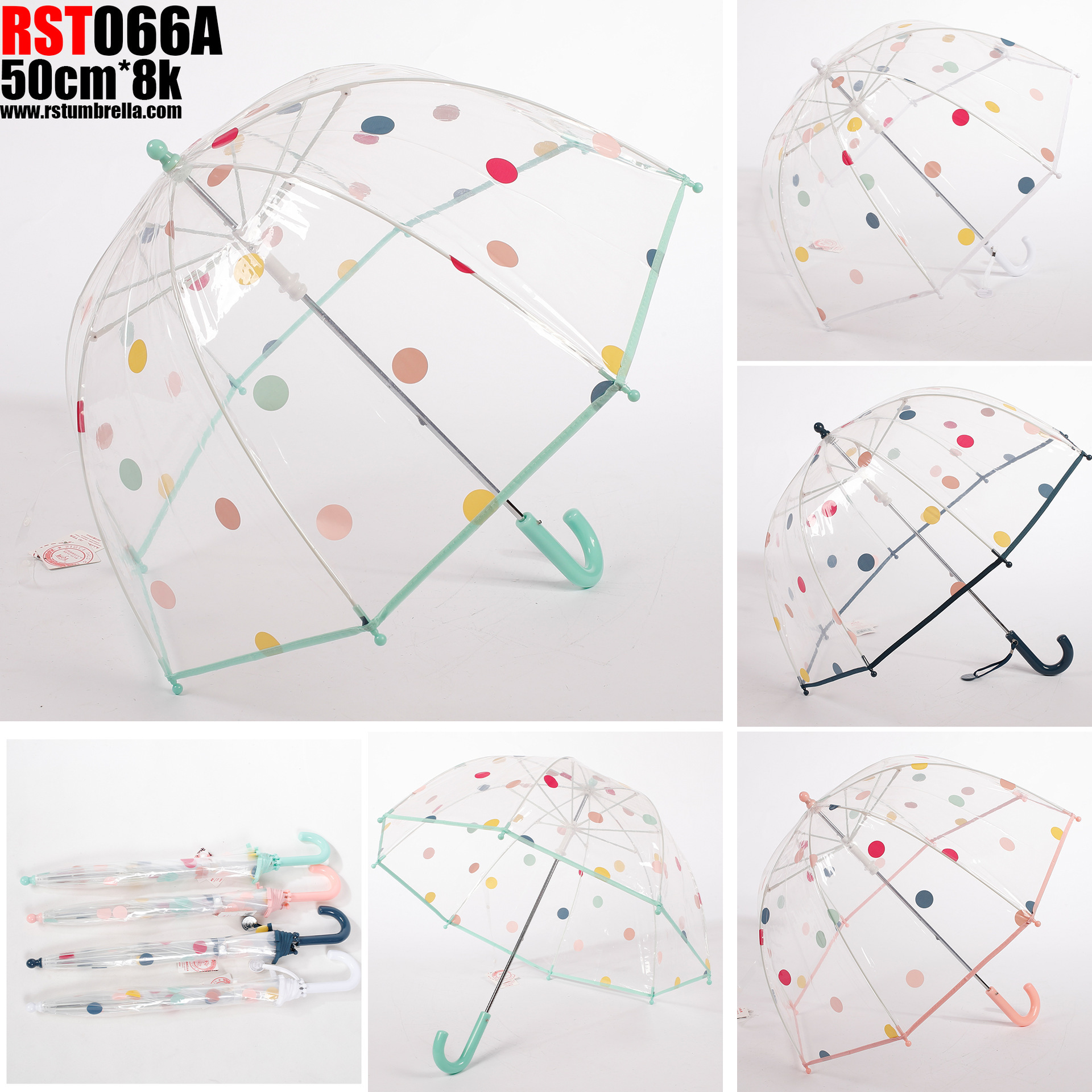 Kids Umbrella Clear Bubble Umbrellas for Rain,Safety Dome Windproof Umbrella for Kid Girls and Boys