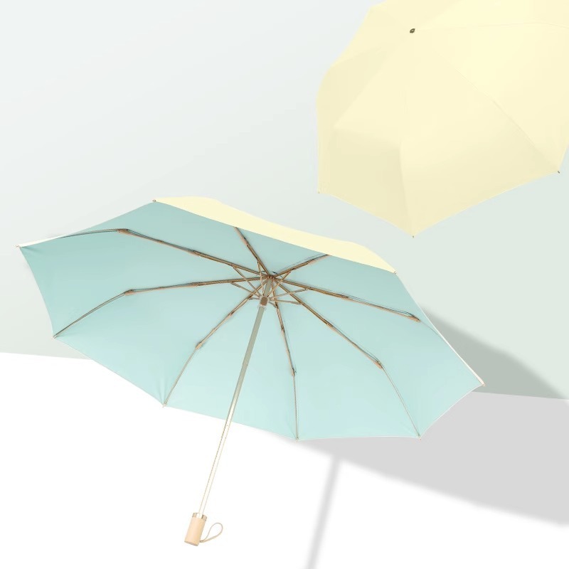 Sun protection color coating  UV umbrella Super light automatic umbrella sunny and rainy day umbrella  parasol