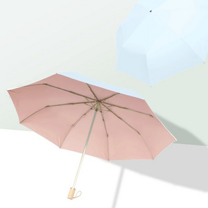 Sun protection color coating  UV umbrella Super light automatic umbrella sunny and rainy day umbrella  parasol