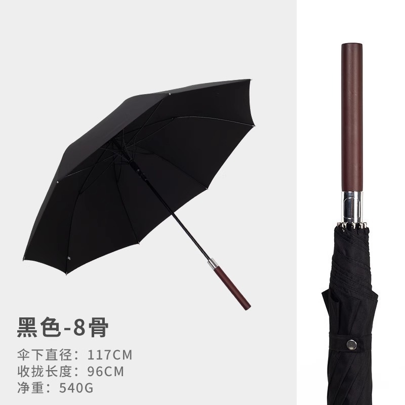 2024 new arrival Wooden Handle Golf Umbrella Windproof UV Protection Classic Umbrellas, Auto Open  Hook Handle