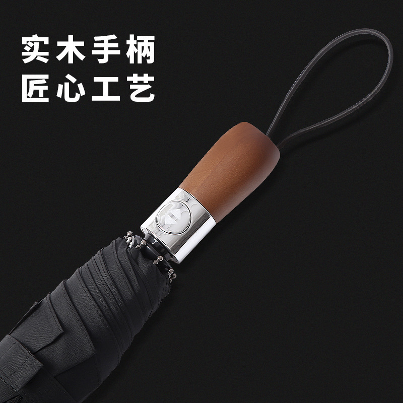 2024  wood handle new arrival Romantic Umbrella Windproof UV Protection Classic  Umbrellas automatic open parasol