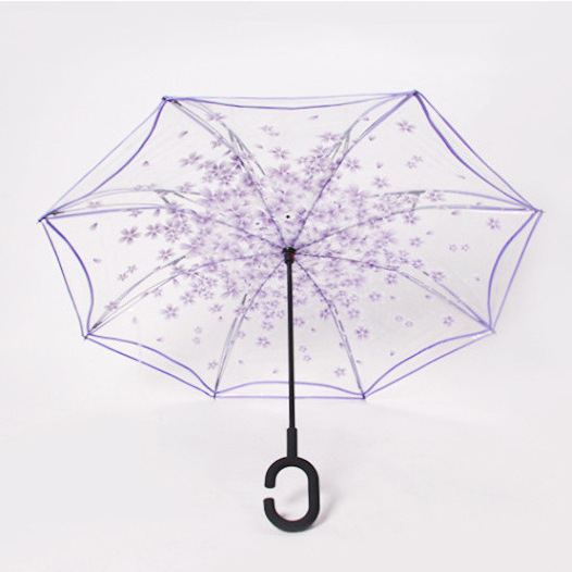 C handle umbrella transparent POE material kids umbrella for school  Children girls umbrella camping hiking