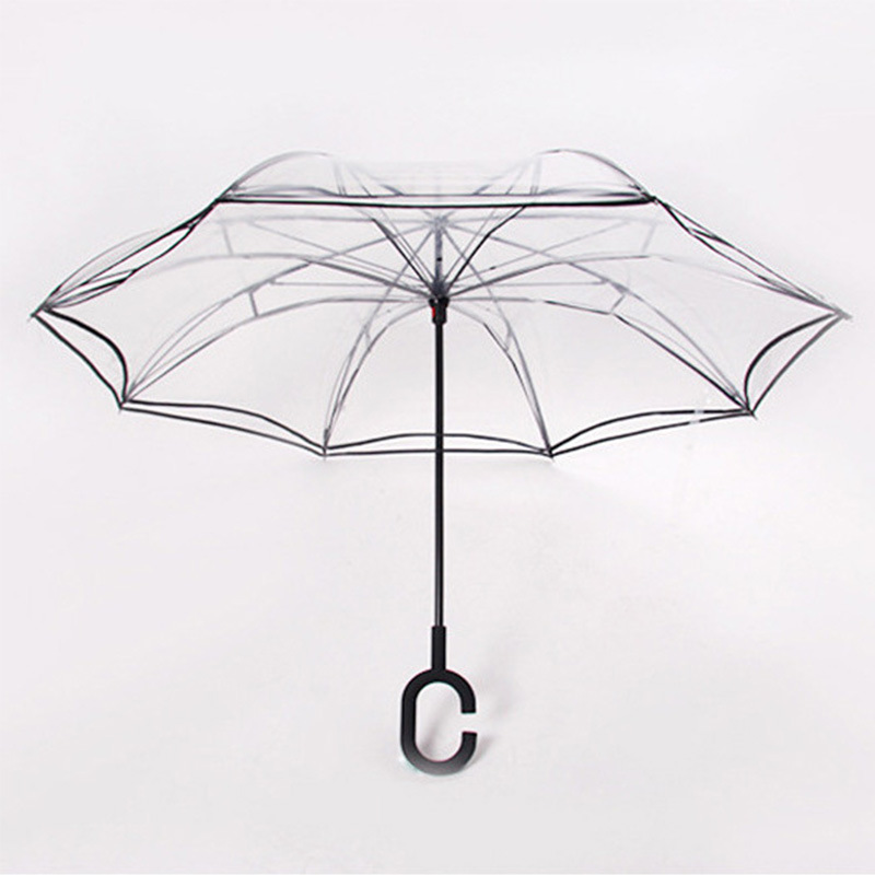 C handle umbrella transparent POE material kids umbrella for school  Children girls umbrella camping hiking