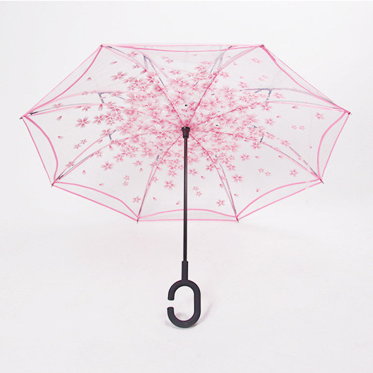 C handle umbrella transparent POE material kids umbrella for school  Children girls umbrella camping hiking